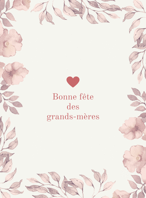 Carte Bonne fête des grands mères et fleurs roses Carte fête des grand-mères
