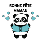 Bonne fête maman panda bleu
