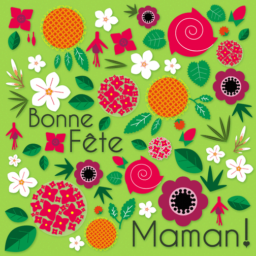 Carte Toutes les couleurs de fleurs pour maman Carte fête des mères avec des fleurs