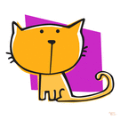 Petit chaton sur fond violet