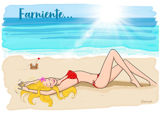 Carte Vacances à la plage Carte postale de Juillet et d'été