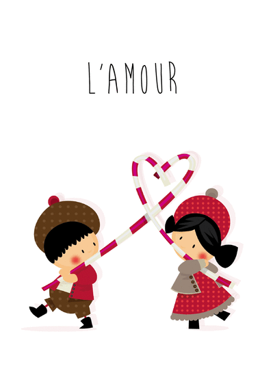 Carte Un coeur de bonbons Carte Saint-Valentin mignonne