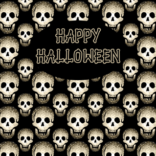 Carte Happy Halloween têtes de mort Carte halloween