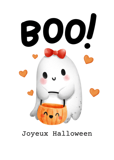 Carte Boo le petit fantôme Carte Halloween pour enfant
