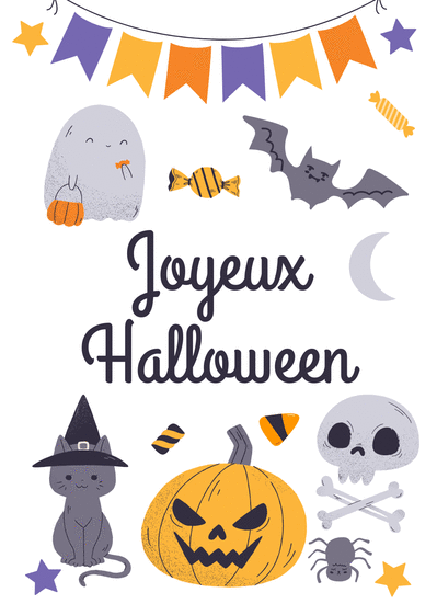 Carte Fête de joyeux Halloween Carte Halloween pour enfant