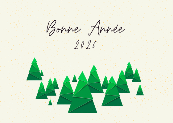 Carte Voeux d'une forêt verdoyante pour 2026 Carte de voeux Nature 2026