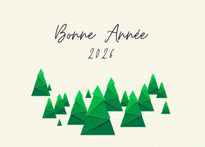 Carte Voeux d'une forêt verdoyante pour 2026 Carte de voeux Nature 2026