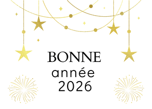 Carte Étoiles dorées pour un 2026 féérique Carte de voeux professionnelle 2026