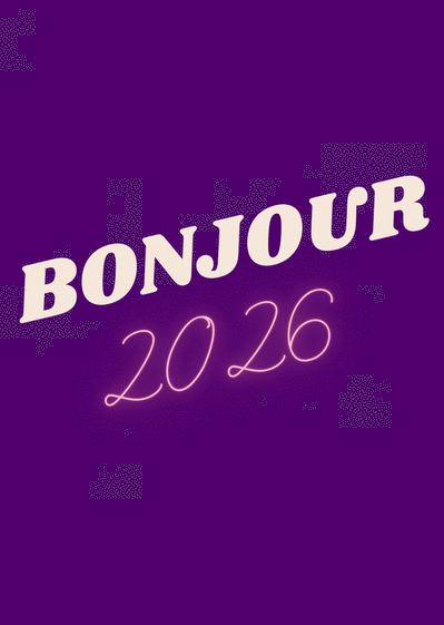 Carte Bonjour 2026 en néon lumineux et coloré Carte de voeux originale pour 2026