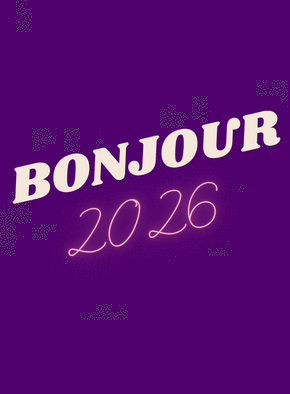 Carte Bonjour 2026 en néon lumineux et coloré Carte de voeux originale pour 2026