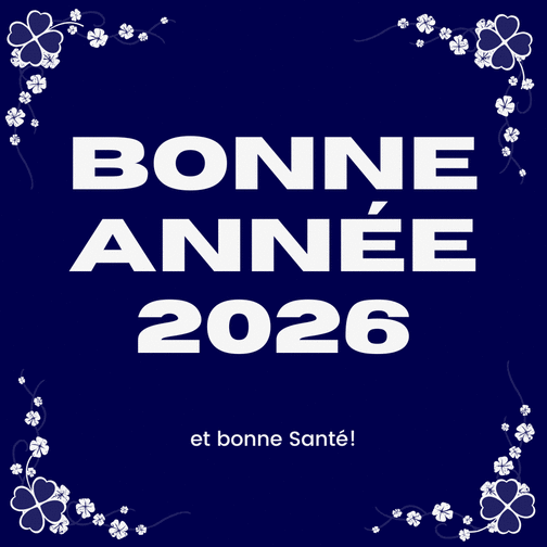 Carte bonne année 2026 pleine de fleurs blanches Carte de voeux professionnelle 2026