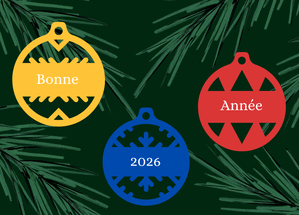 Carte Voeux colorés pour 2026 en décorations festives Carte de voeux classique 2026
