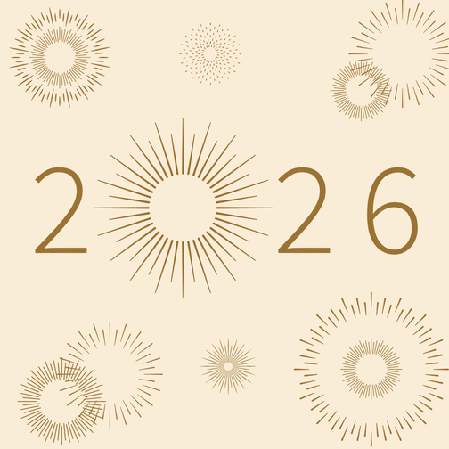 Carte Rayons dorés pour un 2026 lumineux Carte de voeux professionnelle 2026