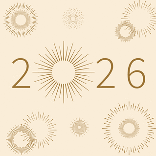 Carte Rayons dorés pour un 2026 lumineux Carte de voeux professionnelle 2026