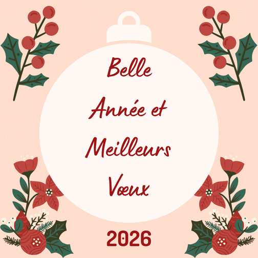 Carte Belle année et meilleurs vœux 2026 Carte de voeux classique 2026