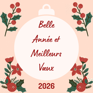 Carte Belle année et meilleurs vœux 2026 Carte de voeux classique 2026
