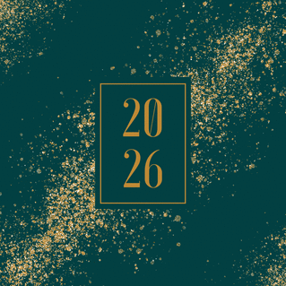 Carte Éclat doré pour une année 2026 brillante Carte de voeux professionnelle 2026