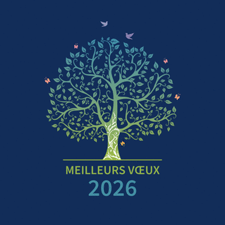Carte Arbre de vie et voeux florissants 2026 Carte de voeux professionnelle 2026