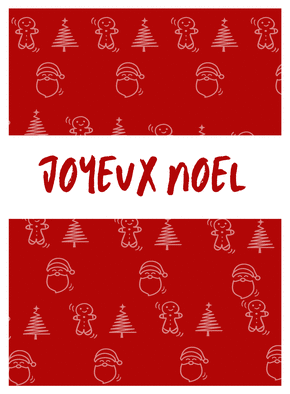 Carte Joyeux Noël et petits motifs rouge Carte de noel