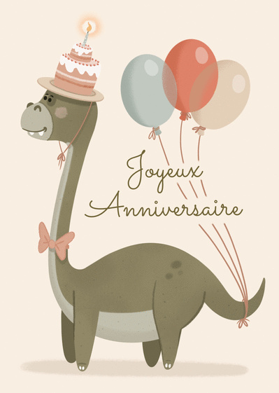 Carte Dinosaure joyeux anniversaire Carte anniversaire enfant