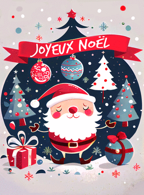 Carte Joyeux Noël papa Noël Carte de noel