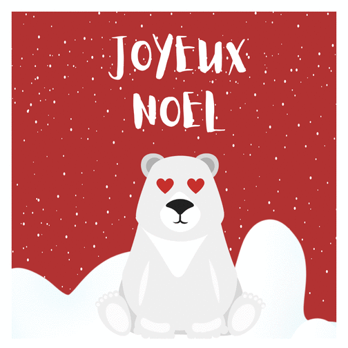 Carte Joyeux Noël et ours polaire mignon Carte de Noël enfant