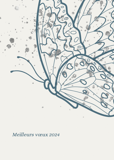 Carte Meilleurs voeux et papillon Carte de voeux Nature 2023