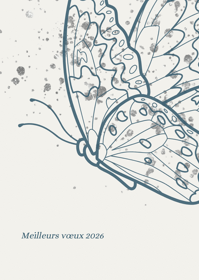 Carte Papillons lumineux pour une année 2026 épanouie Carte de voeux Nature 2026