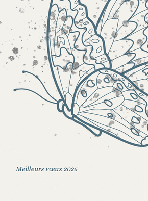 Carte Papillons lumineux pour une année 2026 épanouie Carte de voeux Nature 2026