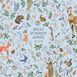 Carte Animaux mignons pour une belle année 2026 Carte de voeux Nature 2026