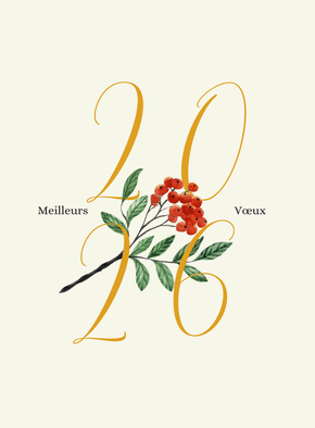 Carte Vœux floraux pour une année 2026 radieuse Carte de voeux entreprise originale 2026