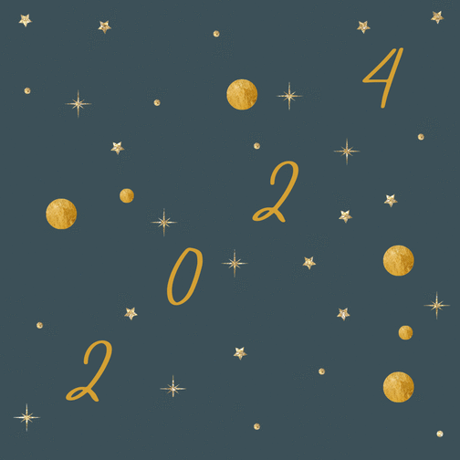 Carte Nouvelle année dans le cosmos Carte de voeux 2024 