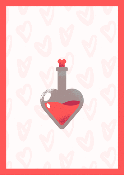 Carte Potion d`amour Carte St Valentin originale