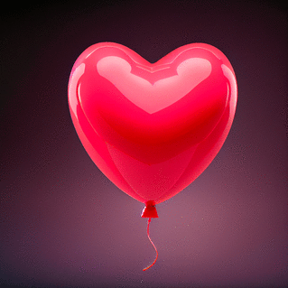 Carte Gros ballon coeur rouge Carte avec coeurs