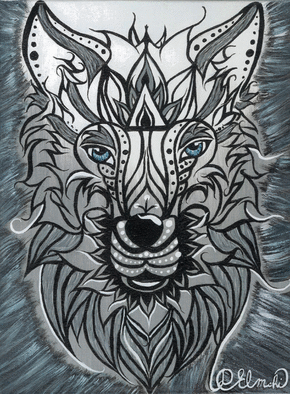 Carte Le loup gris au regard bleu Carte d'animaux
