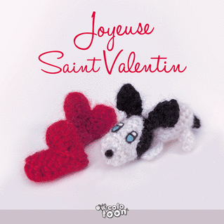 Carte Petit chien amoureux Carte Saint-Valentin mignonne