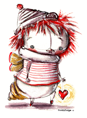 Carte Petite luciole avec un coeur Carte St Valentin originale