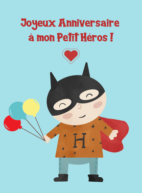 Carte Joyeux anniversaire petit héros Carte anniversaire enfant