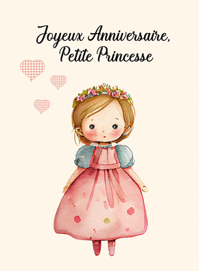 Carte Joyeux anniversaire petite princesse Carte anniversaire enfant