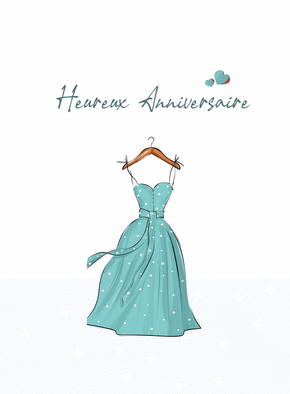 Carte Joyeux anniversaire jolie robe d`été Carte anniversaire 18 ans