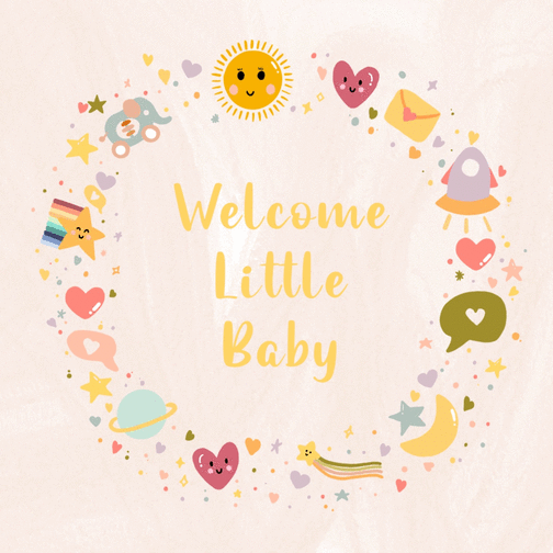 Carte Welcome little baby enfantin Carte de félicitations pour une naissance