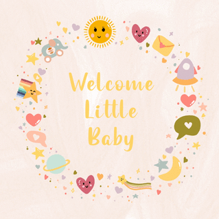 Carte Welcome little baby enfantin Carte de félicitations pour une naissance