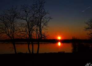 Carte Lever de soleil reflet dans un lac Carte de paysages