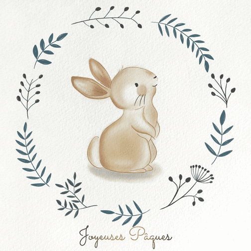 Carte Petit lapin joyeuses Pâques Carte de Pâques