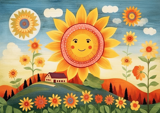 Carte Du soleil à la montagne Carte postale de Juillet et d'été