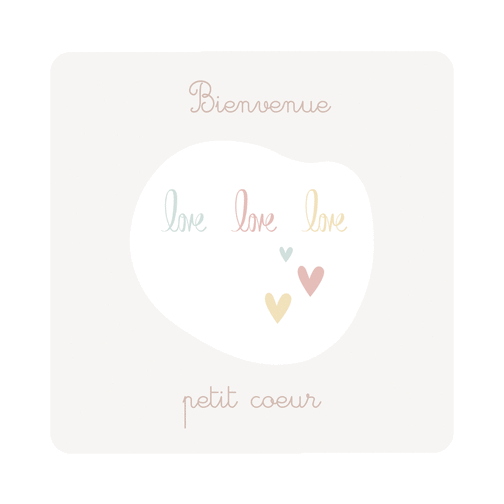 Carte Bienvenue petit coeur et douceur d'amour Carte de félicitations pour une naissance