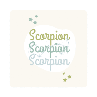 Carte Scorpion couleurs pastel Carte anniversaire horoscope