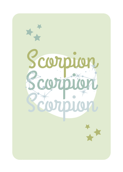 Carte Scorpion couleurs pastel Carte anniversaire horoscope