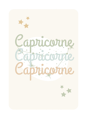 Carte Capricorne couleurs pastel Carte anniversaire horoscope
