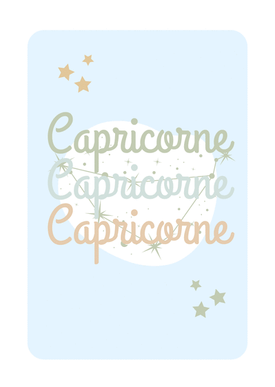 Carte Capricorne couleurs pastel Carte anniversaire horoscope